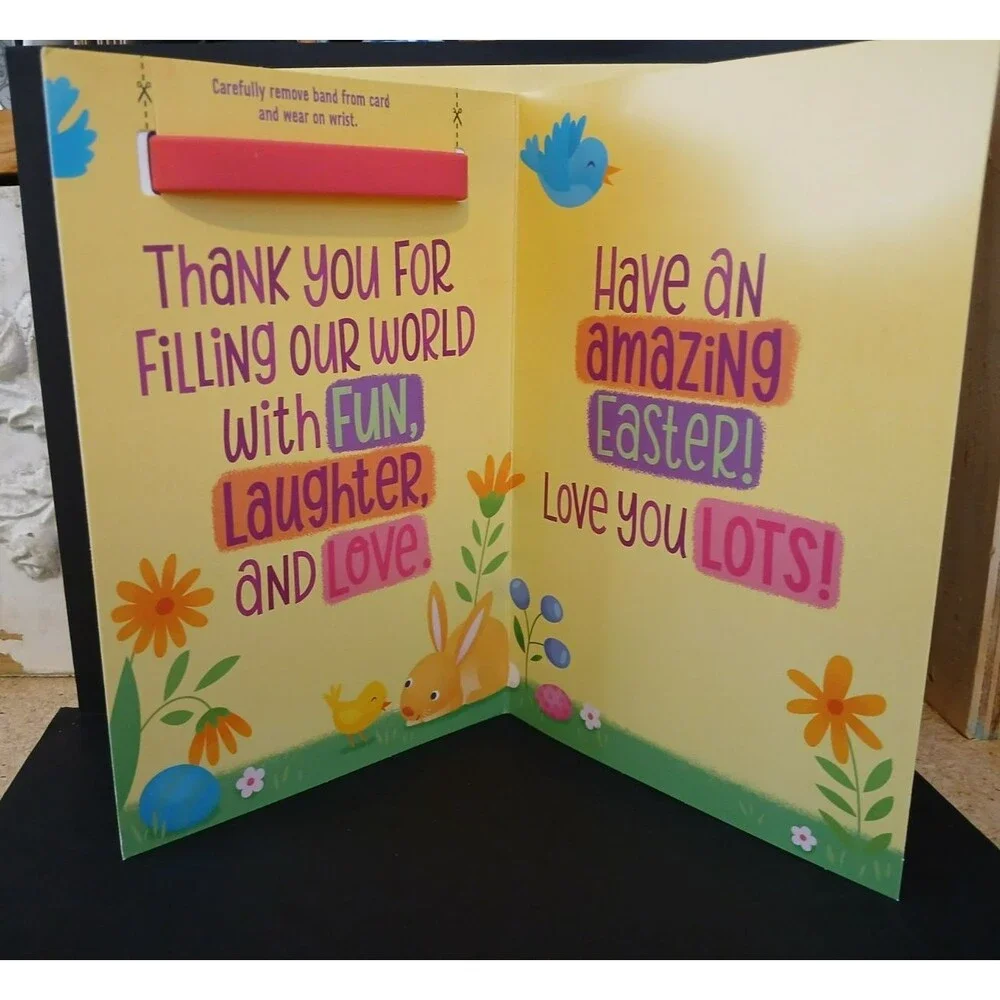 Hallmark Granddaughter Easter Card with Blessed Rubber Bracelet Band in Card